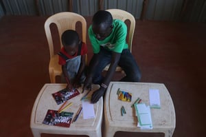 Kids writing letters KE