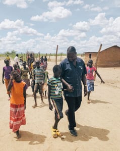Nicholas Nzivo With Turkana Kids