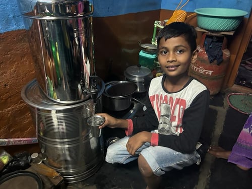 Much More Than a Birthday Gift Akhil filling water