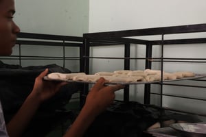 Bread of Hope Holding tray with bread