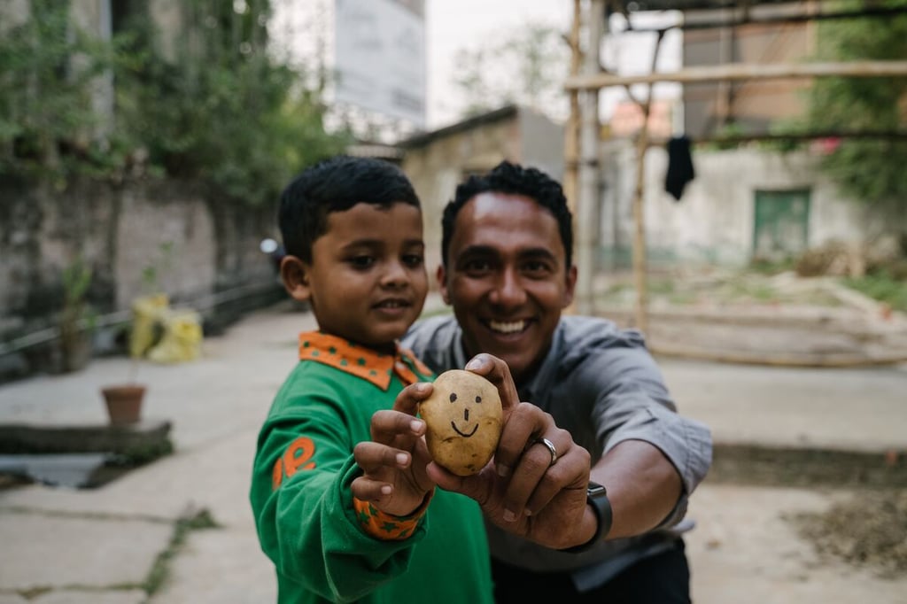Sandeep and potato and child