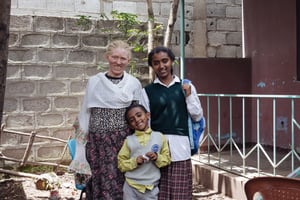 Birtukan with daughter Beti and son Yhonnes
