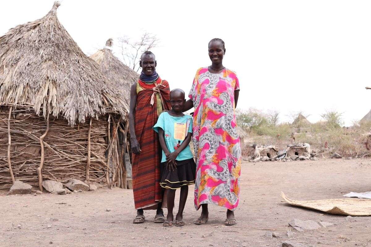 Namekwi with grandma and mom Caro