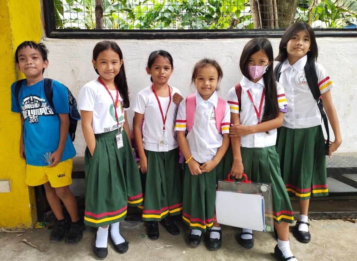 Noela with classmates