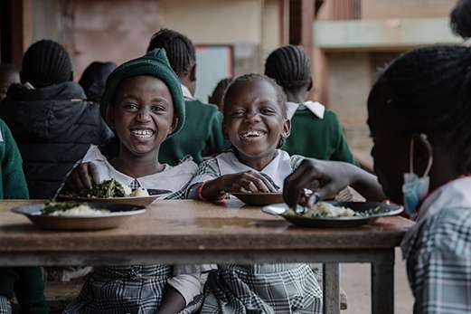 Nairobi Kenya World Hope Academy Children Eating