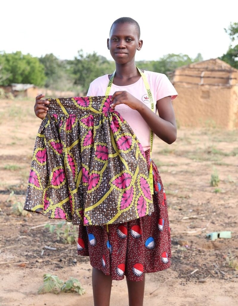 Lakie with skirt she made for a customer