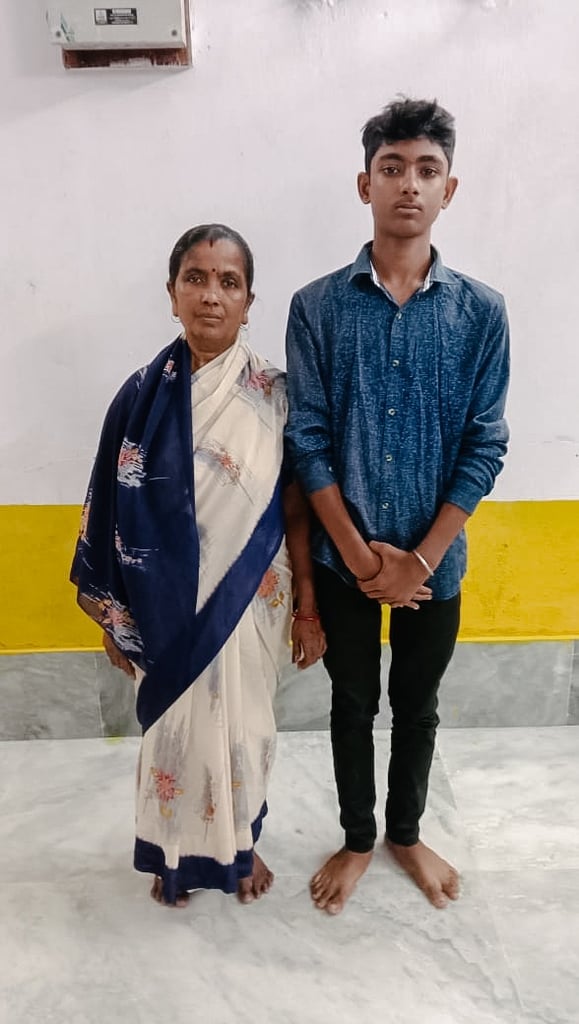 Darpan with his grandmother Mrs Dibya pseudonyms