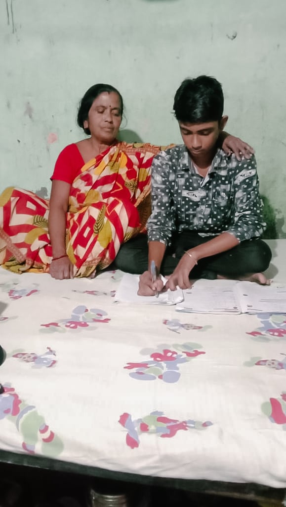 Darpan with his grandmother Mrs Dibya pseudonyms